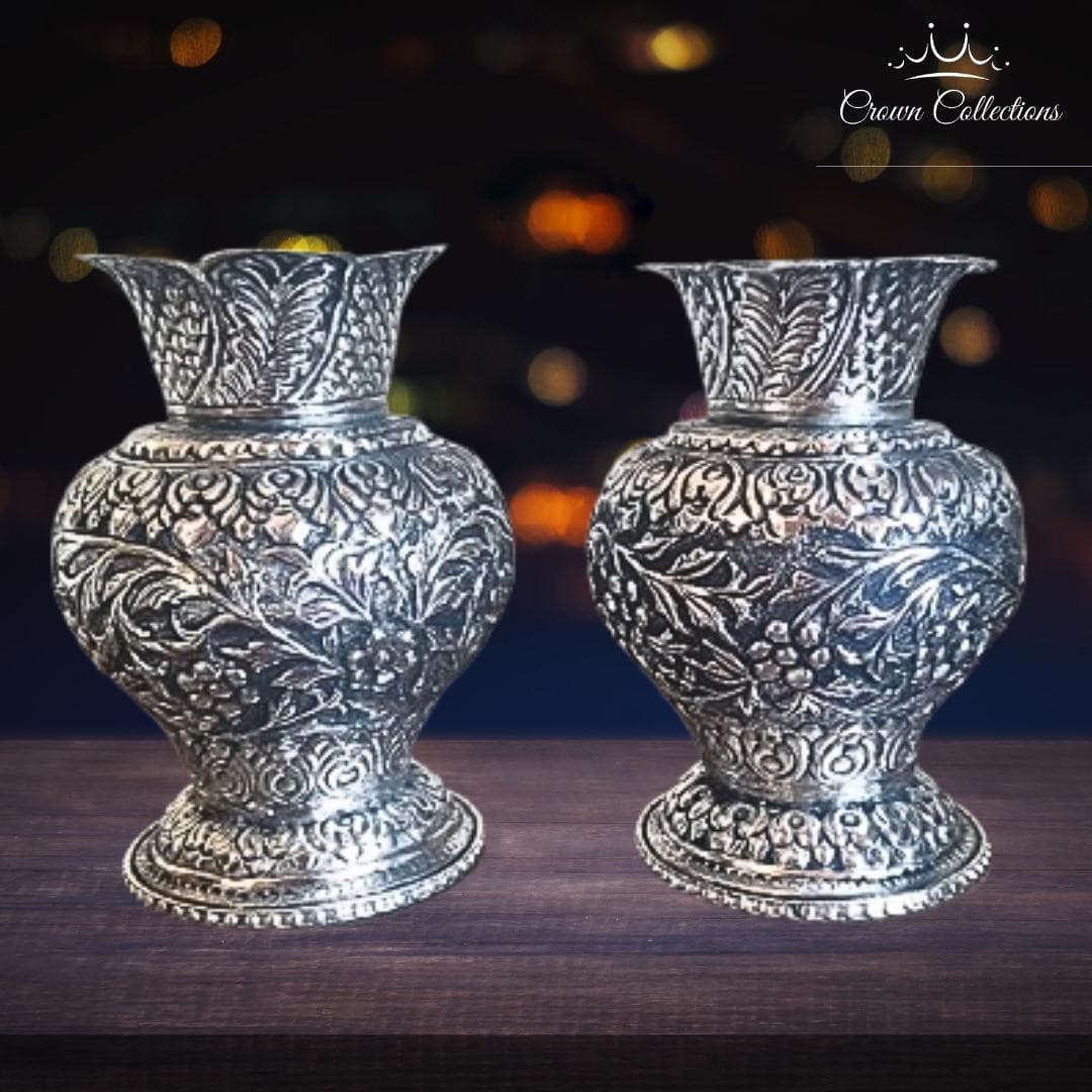 Carved Vase Pair