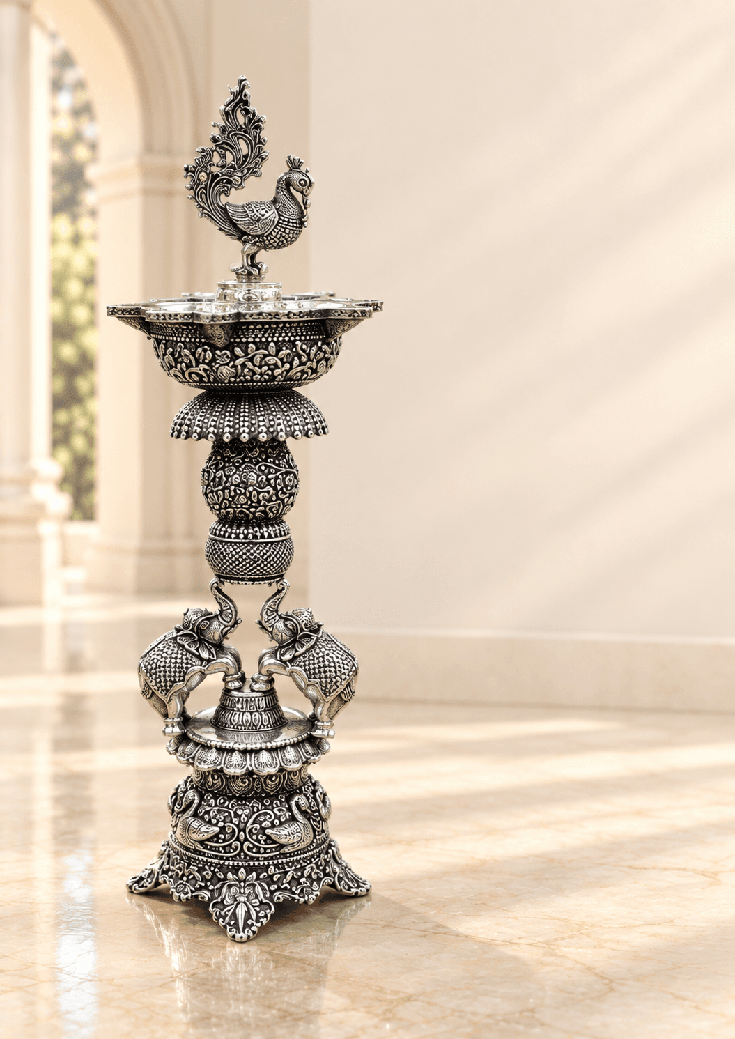 Elephant Pillar Diyas — photo 2