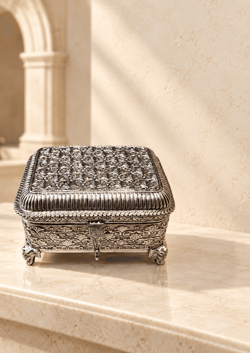 Footed Carved Box — photo 3